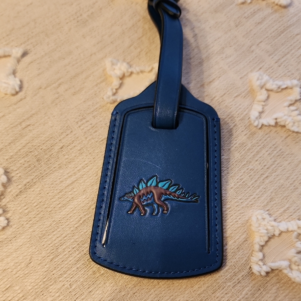 Coach Steggy Blue Luggage Tag with Dinosaur Design